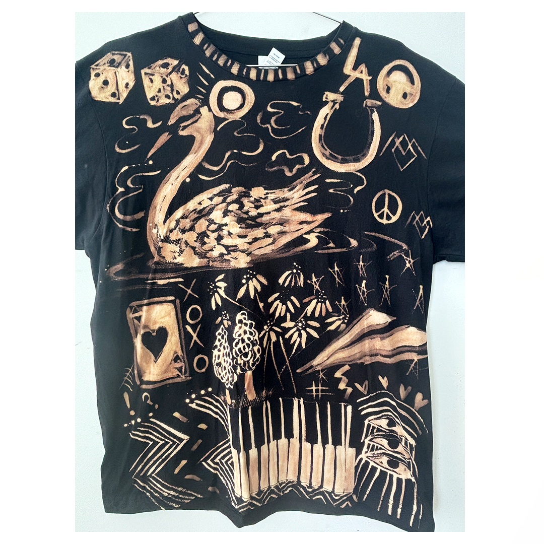 Liv Aanrud, Hand painted shirt (Swan)